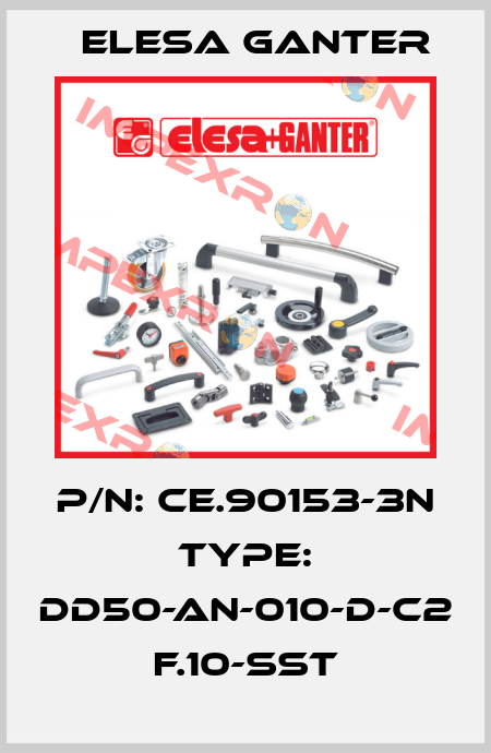 P/N: CE.90153-3N Type: DD50-AN-010-D-C2 F.10-SST Elesa Ganter