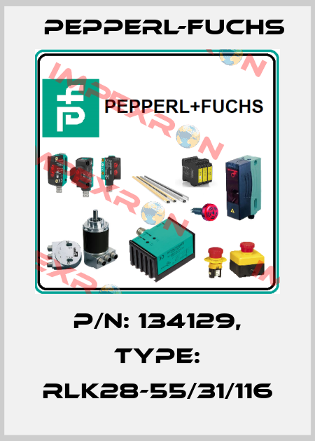 p/n: 134129, Type: RLK28-55/31/116 Pepperl-Fuchs
