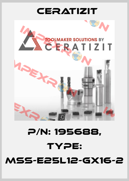 P/N: 195688, Type: MSS-E25L12-GX16-2 Ceratizit
