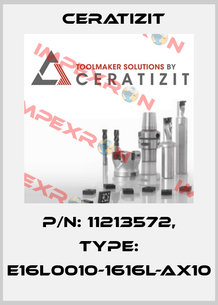 P/N: 11213572, Type: E16L0010-1616L-AX10 Ceratizit