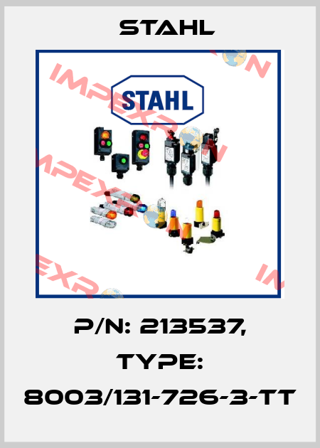 P/N: 213537, Type: 8003/131-726-3-tt Stahl