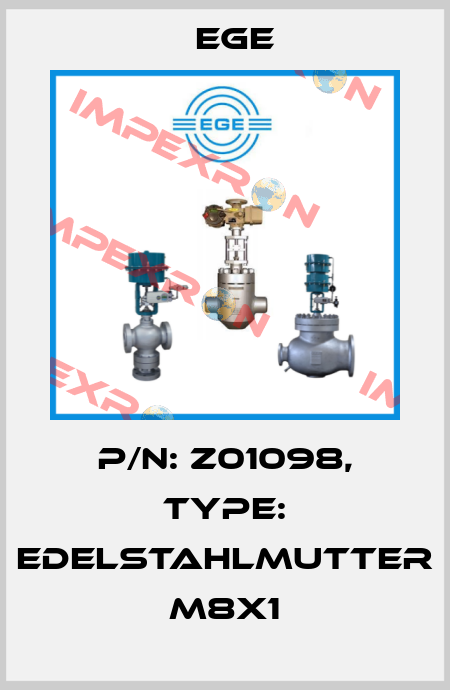 p/n: Z01098, Type: Edelstahlmutter M8x1 Ege