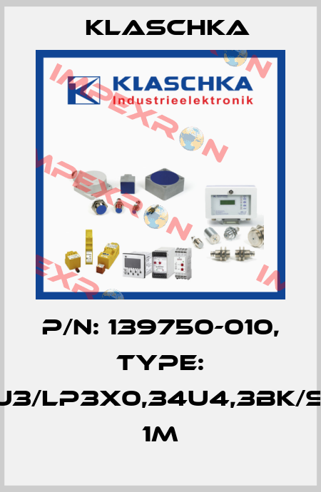 P/N: 139750-010, Type: JSM8U3/LP3x0,34u4,3BK/SM8S3 1m Klaschka