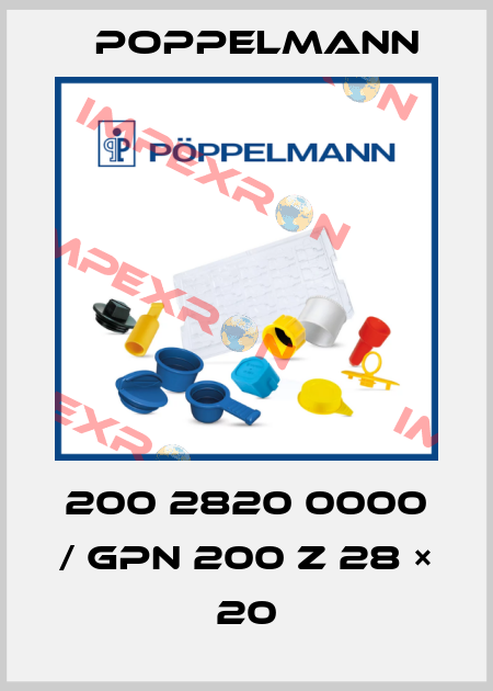 200 2820 0000 / GPN 200 Z 28 × 20 Poppelmann