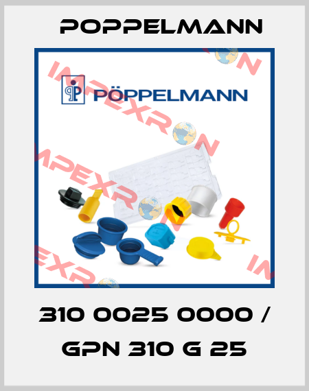 310 0025 0000 / GPN 310 G 25 Poppelmann