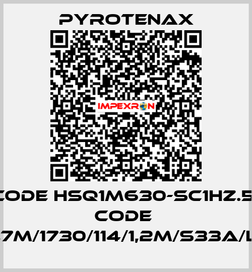 old code HSQ1M630-SC1HZ.5, new code  B/HSQ1M630/11,7M/1730/114/1,2M/S33A/LW/NPM25/ORD PYROTENAX