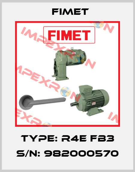 Type: R4E FB3 S/N: 982000570 Fimet