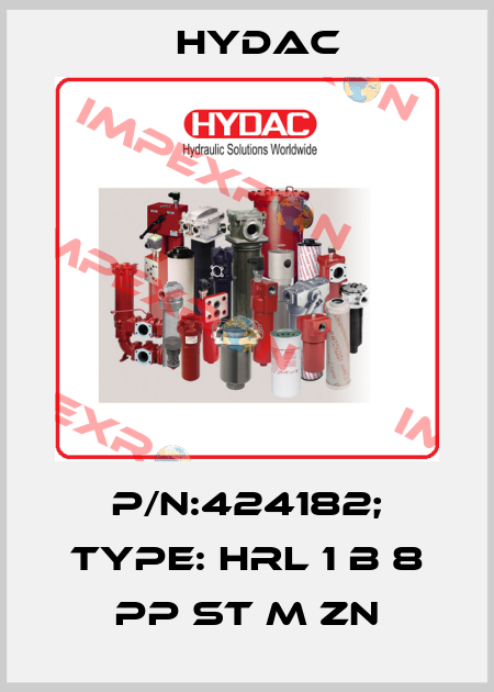 p/n:424182; Type: HRL 1 B 8 PP ST M ZN Hydac
