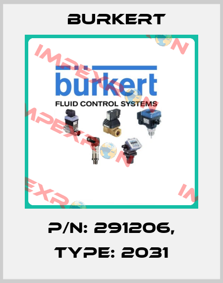 P/N: 291206, Type: 2031 Burkert