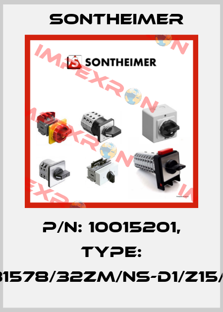 P/N: 10015201, Type: WAB1578/32ZM/NS-D1/Z15/X99 Sontheimer