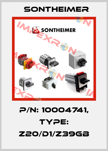 P/N: 10004741, Type: Z20/D1/Z39GB Sontheimer