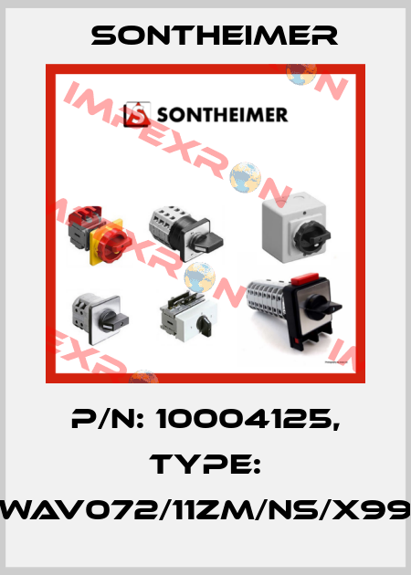 P/N: 10004125, Type: WAV072/11ZM/NS/X99 Sontheimer
