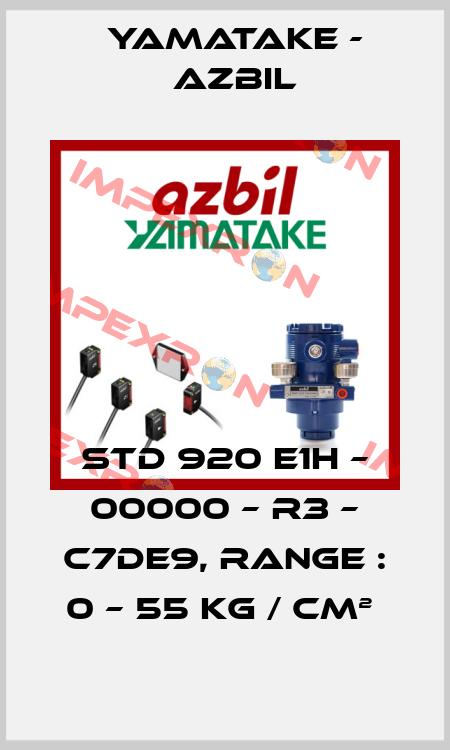 STD 920 E1H – 00000 – R3 – C7DE9, RANGE : 0 – 55 KG / CM²  Yamatake - Azbil