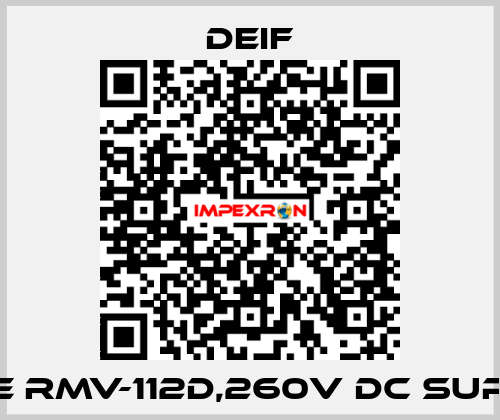 TYPE RMV-112D,260V DC SUPPLY  Deif