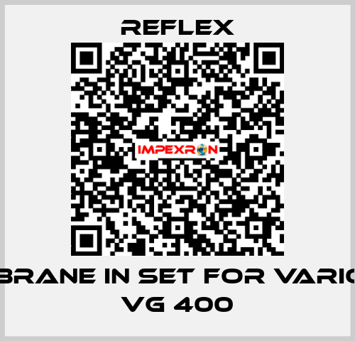 Membrane in set for Variomat VG 400 reflex