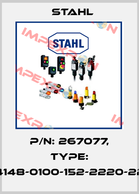 P/N: 267077, Type: 6002/4148-0100-152-2220-22-8500 Stahl