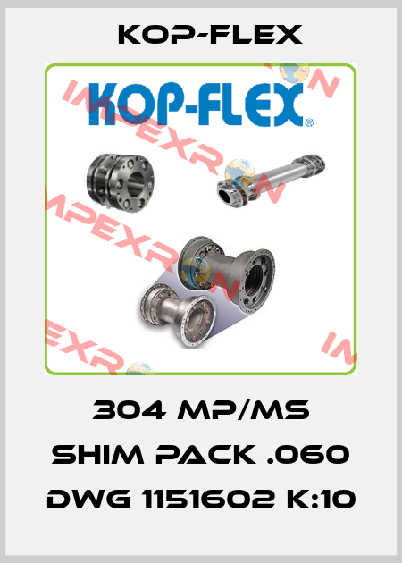 304 MP/MS SHIM PACK .060 DWG 1151602 K:10 Kop-Flex