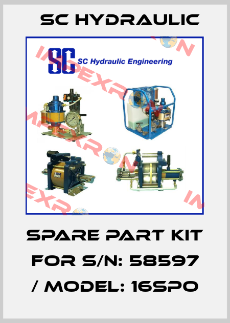 SPARE PART KIT FOR S/N: 58597 / MODEL: 16SPO SC Hydraulic
