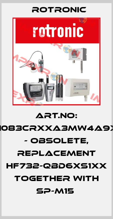 Art.no: I-1083CRXXA3MW4A9X1 - obsolete, replacement HF732-QBD6XS1XX together with SP-M15  Rotronic