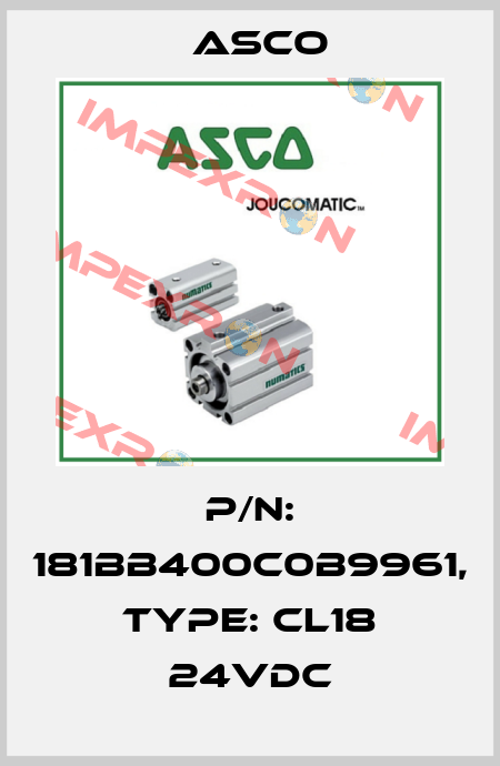 P/N: 181BB400C0B9961, Type: CL18 24VDC Asco
