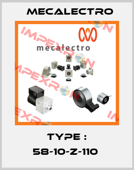 Type : 58-10-Z-110  Mecalectro