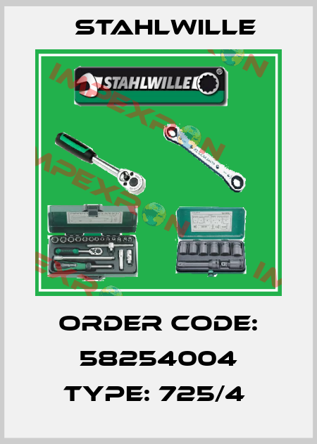 Order code: 58254004 Type: 725/4  Stahlwille