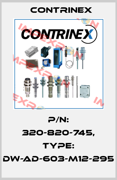 p/n: 320-820-745, Type: DW-AD-603-M12-295 Contrinex