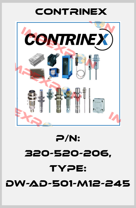 p/n: 320-520-206, Type: DW-AD-501-M12-245 Contrinex