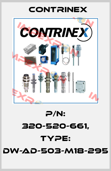 p/n: 320-520-661, Type: DW-AD-503-M18-295 Contrinex