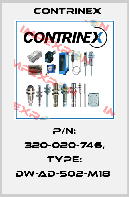 P/N: 320-020-746, Type: DW-AD-502-M18  Contrinex