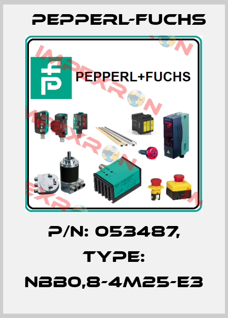 p/n: 053487, Type: NBB0,8-4M25-E3 Pepperl-Fuchs