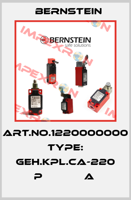 Art.No.1220000000 Type: GEH.KPL.CA-220 P             A  Bernstein
