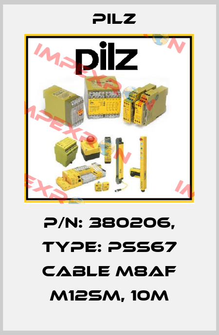 p/n: 380206, Type: PSS67 Cable M8af M12sm, 10m Pilz