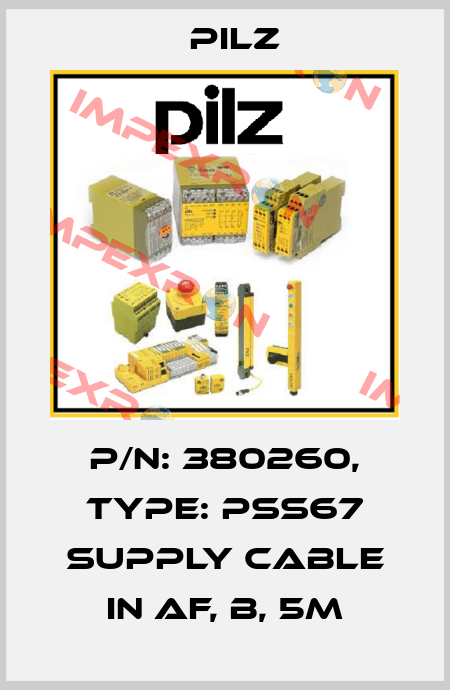 p/n: 380260, Type: PSS67 Supply Cable IN af, B, 5m Pilz