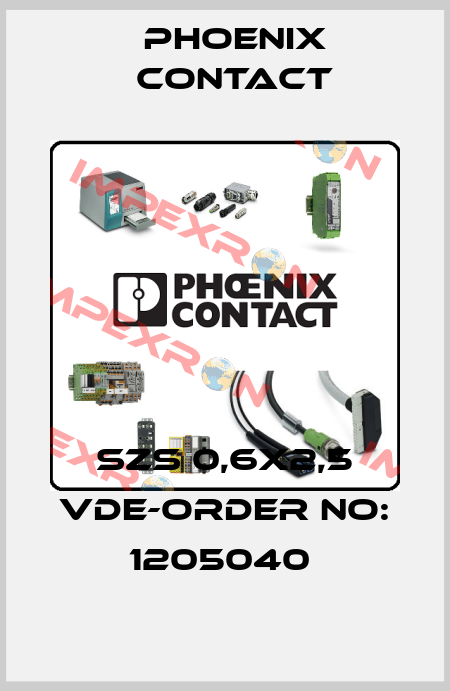 SZS 0,6X2,5 VDE-ORDER NO: 1205040  Phoenix Contact