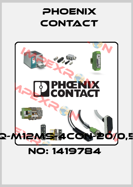 SACC-SQ-M12MS-4CON-20/0,5-ORDER NO: 1419784  Phoenix Contact