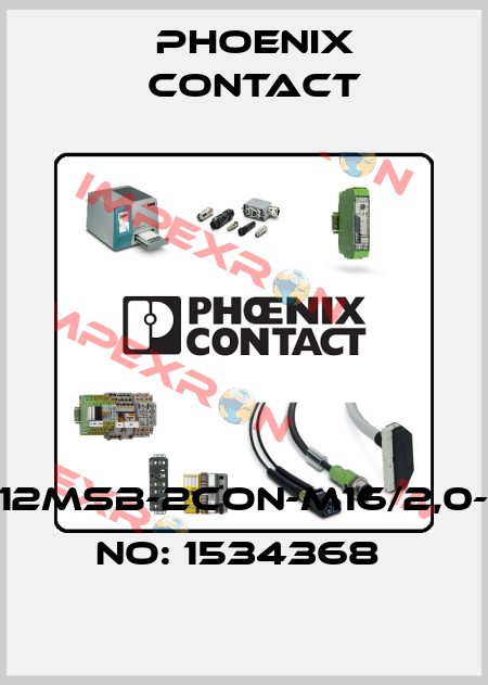 SACCBP-M12MSB-2CON-M16/2,0-910-ORDER NO: 1534368  Phoenix Contact