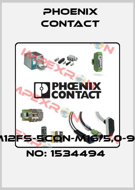 SACCBP-M12FS-5CON-M16/5,0-920-ORDER NO: 1534494  Phoenix Contact