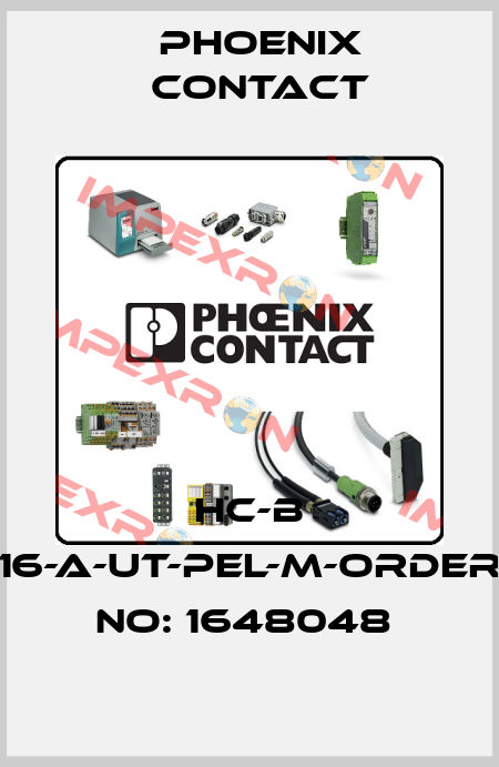 HC-B 16-A-UT-PEL-M-ORDER NO: 1648048  Phoenix Contact
