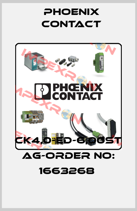 CK4,0-ED-6,00ST AG-ORDER NO: 1663268  Phoenix Contact