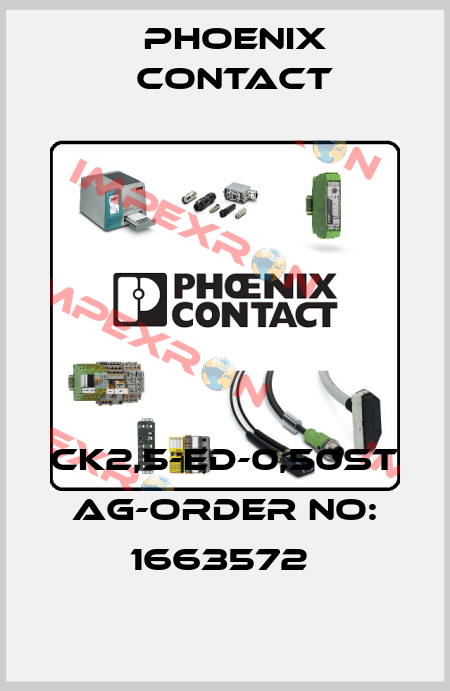 CK2,5-ED-0,50ST AG-ORDER NO: 1663572  Phoenix Contact