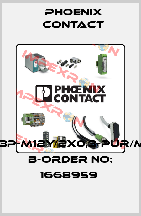 SAC-3P-M12Y/2X0,3-PUR/M12FS B-ORDER NO: 1668959  Phoenix Contact