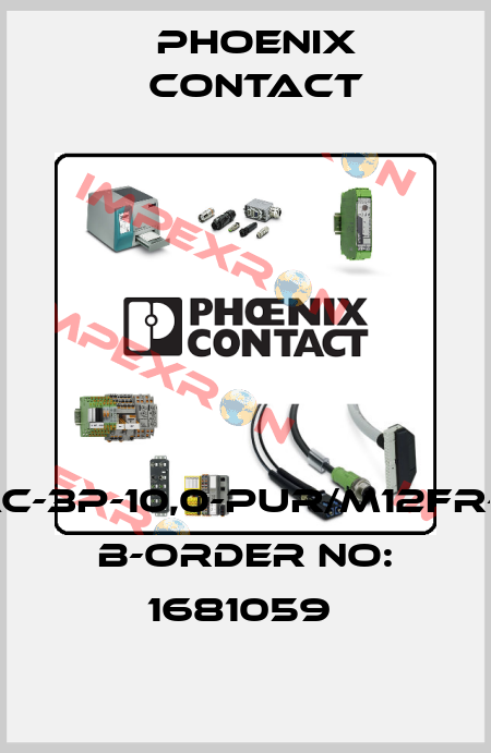 SAC-3P-10,0-PUR/M12FR-2L B-ORDER NO: 1681059  Phoenix Contact