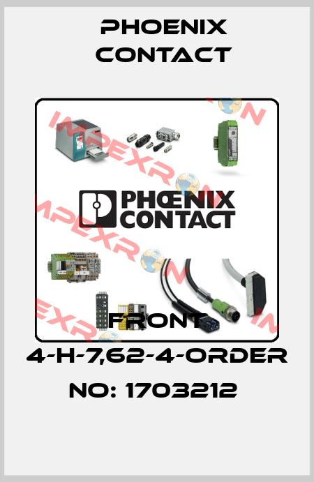 FRONT 4-H-7,62-4-ORDER NO: 1703212  Phoenix Contact