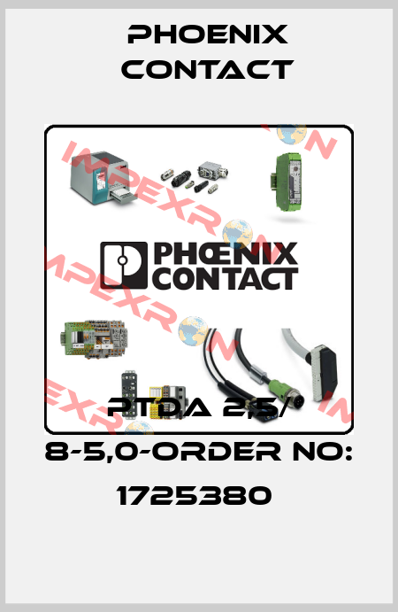 PTDA 2,5/ 8-5,0-ORDER NO: 1725380  Phoenix Contact