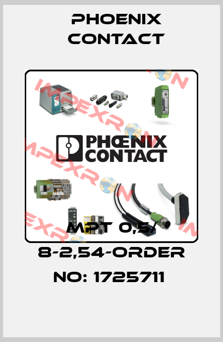 MPT 0,5/ 8-2,54-ORDER NO: 1725711  Phoenix Contact