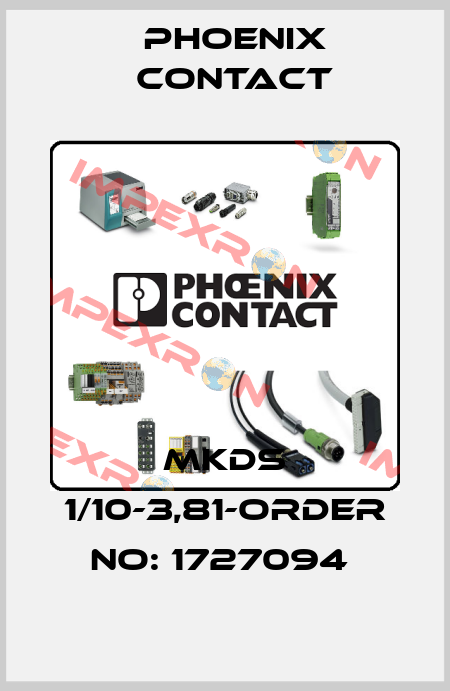 MKDS 1/10-3,81-ORDER NO: 1727094  Phoenix Contact