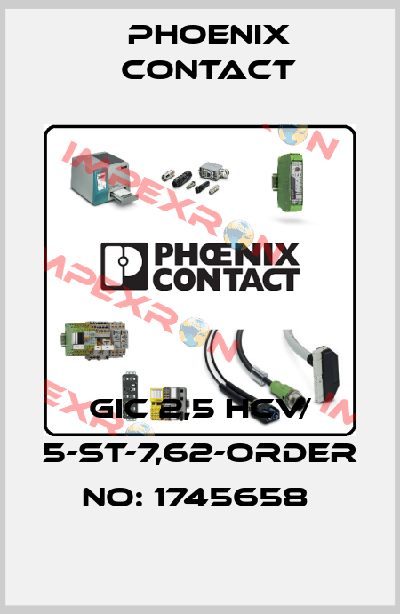 GIC 2,5 HCV/ 5-ST-7,62-ORDER NO: 1745658  Phoenix Contact