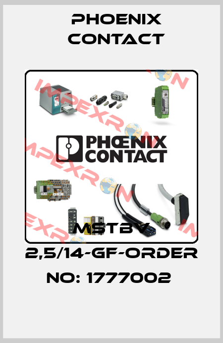MSTBV 2,5/14-GF-ORDER NO: 1777002  Phoenix Contact