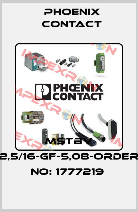 MSTBV 2,5/16-GF-5,08-ORDER NO: 1777219  Phoenix Contact